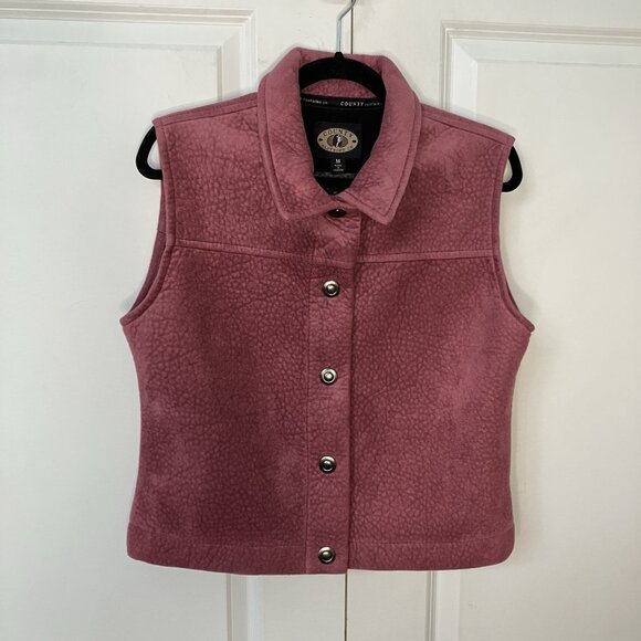 Country Clothing Jackets & Blazers - Country Clothing Pink Faux Suede Vest Womens Snap Button Made in Canada